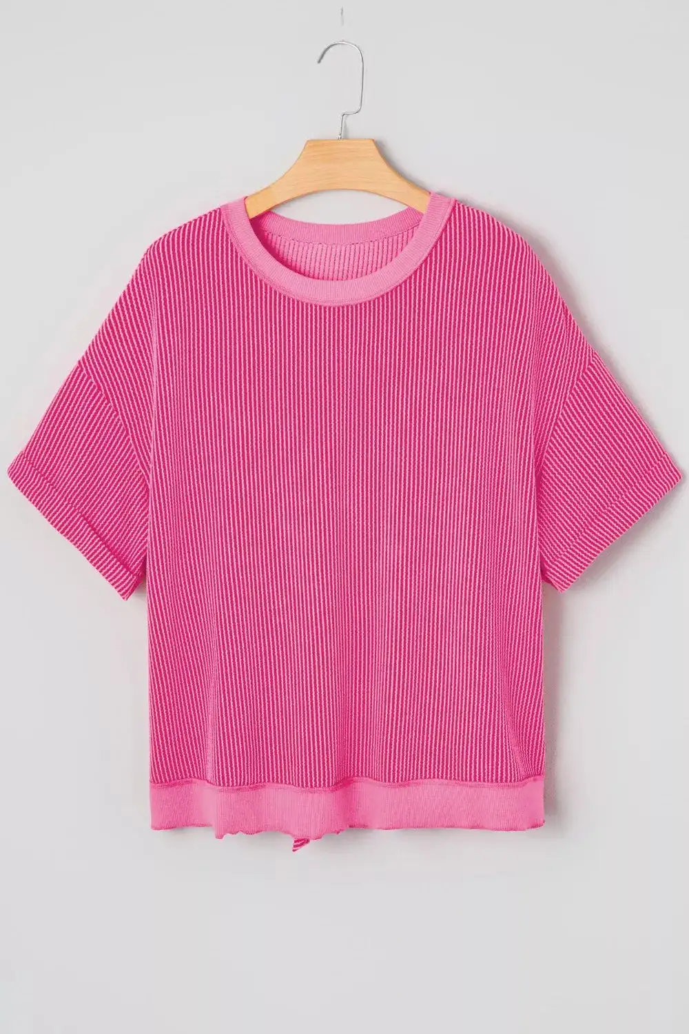 Spiral Ribbed Cutout Bow Knot Back Oversize
