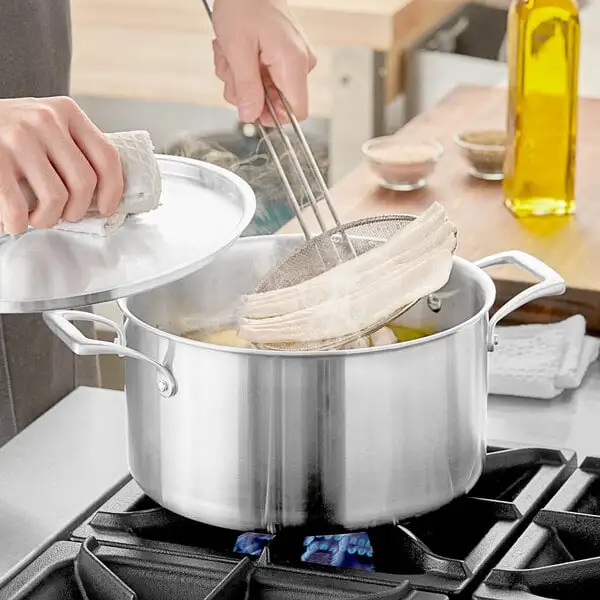 Low-Profile Tri Ply Stainless Steel Stock Pot with Cover