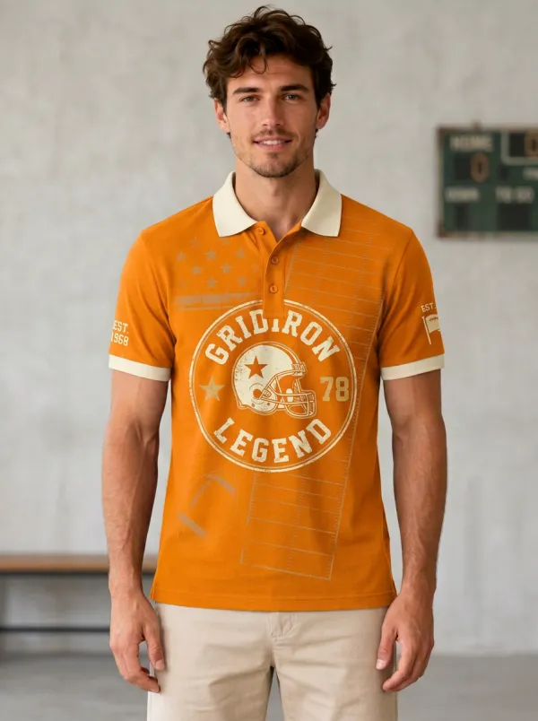 Men's Dynamic Gridiron Helmet Polo Shirt