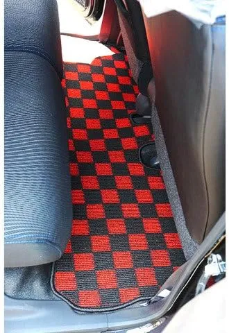 Car Floor Mats for Toyota bB 30 Series Car Floor Mats, For February 2012 - December 2007 Only, Checkered, Red and Black