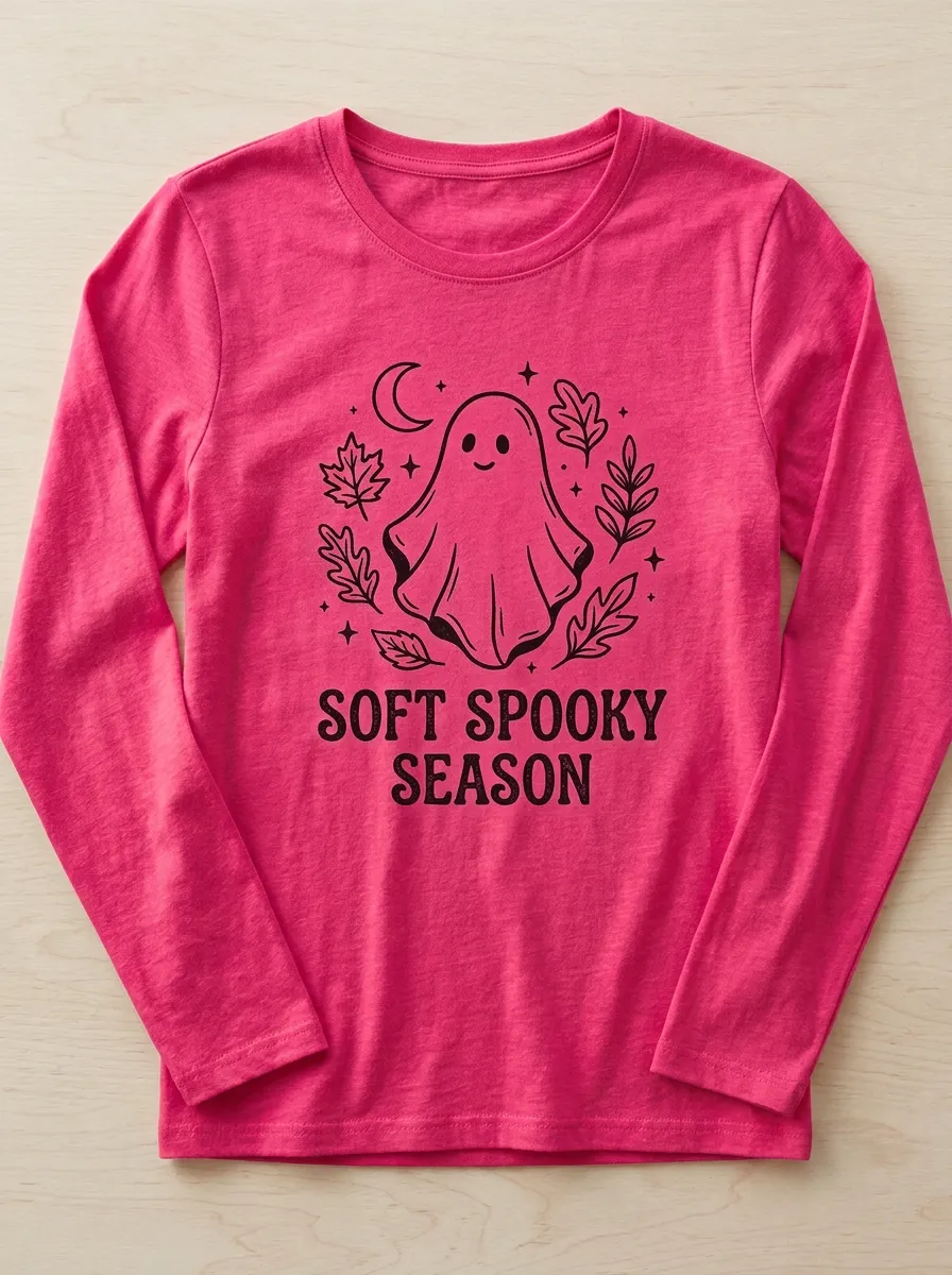 Witchy Ghost Halloween Cotton Linen Long Sleeve Top