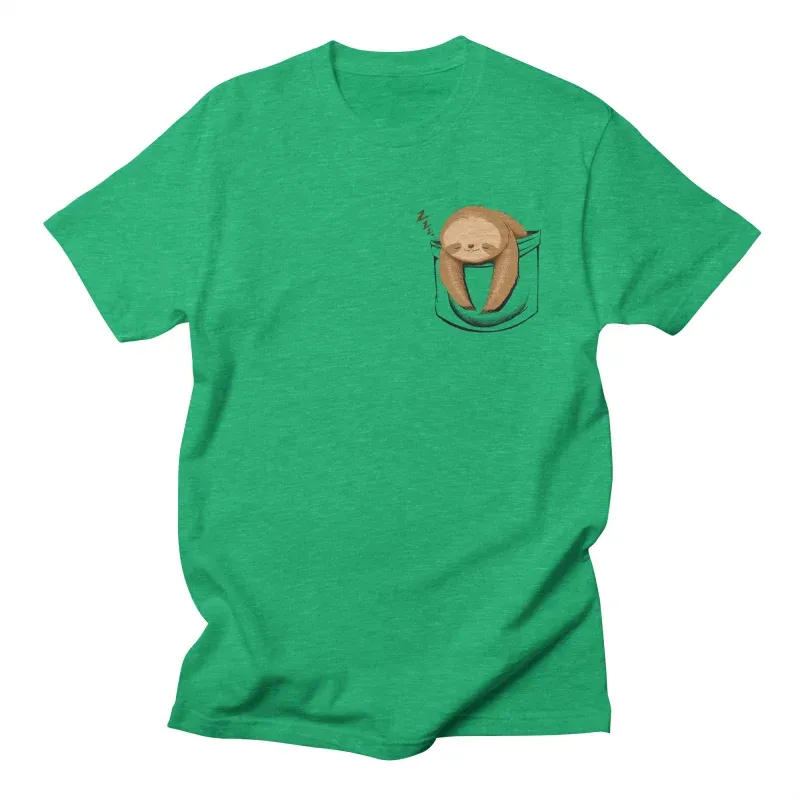 Simple Design Cartoon Decoration Imitation Pocket Short Sleeve Shirt