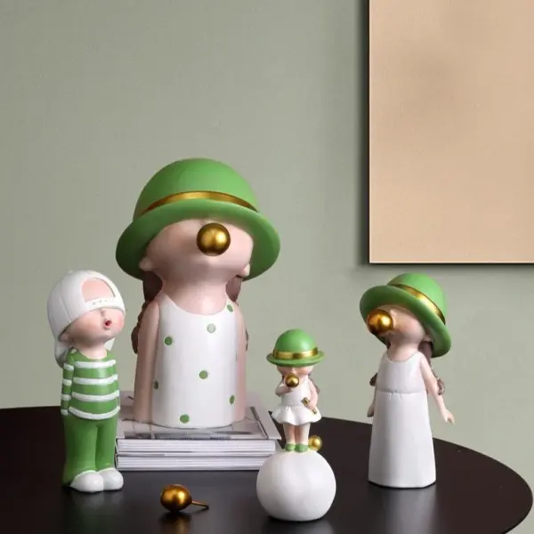 Bubble Blowing Figure Sculpture