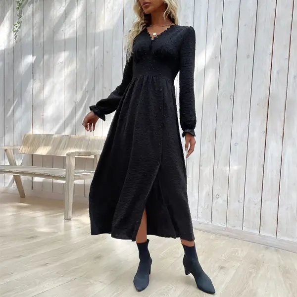 Women's V-Neck Asymmetric Maxi Dress