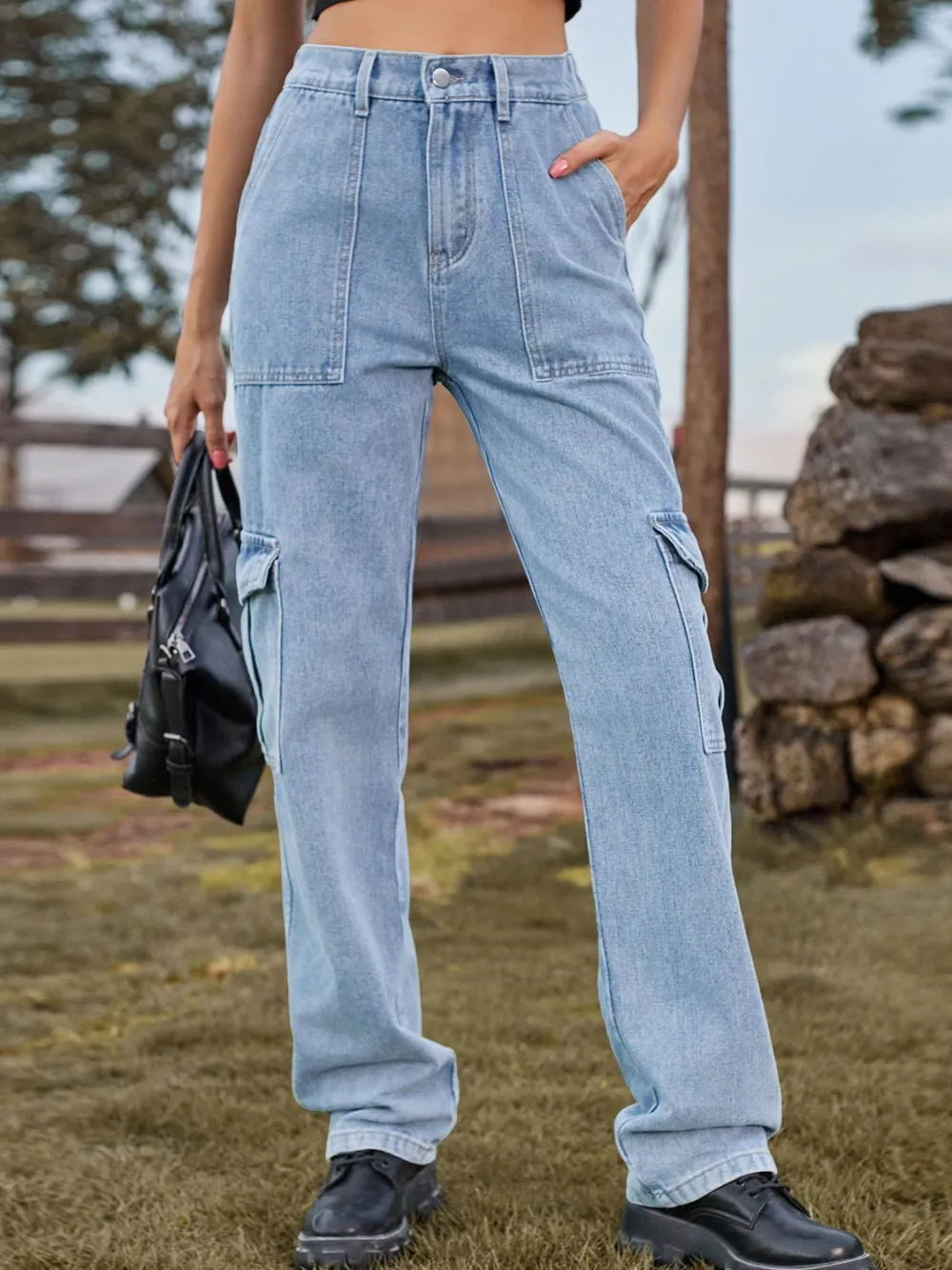 Polished Layered Denim Jeans
