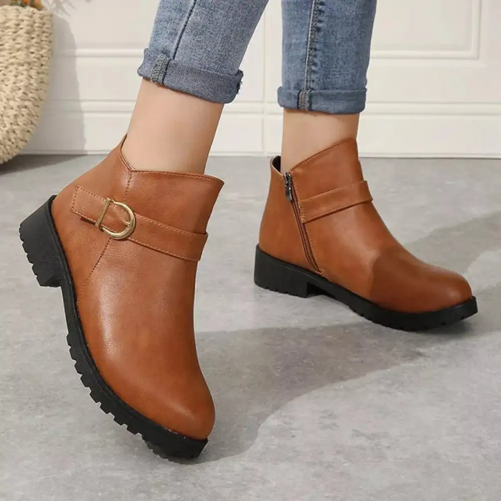 Buckle Accent Ankle Boots