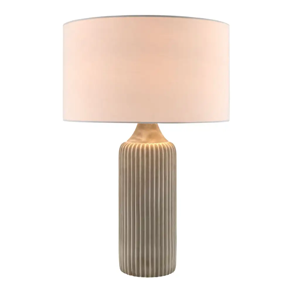 Reeded Concrete Table Lamp