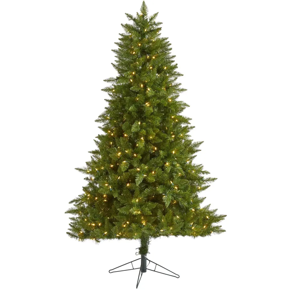 Vermont Spruce Artificial Christmas Tree with Warm Multifunction LED Lights with Instant Connect Technology and Bendable Branches Botanical Accent