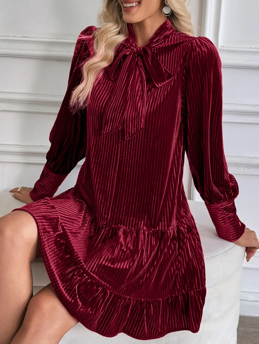 Retro Hot Sale Velvet Mini Dress