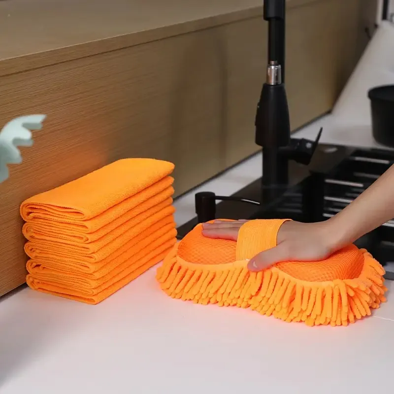 Super Absorbent Chenille Sponge Microfiber Car Wash Towel Set