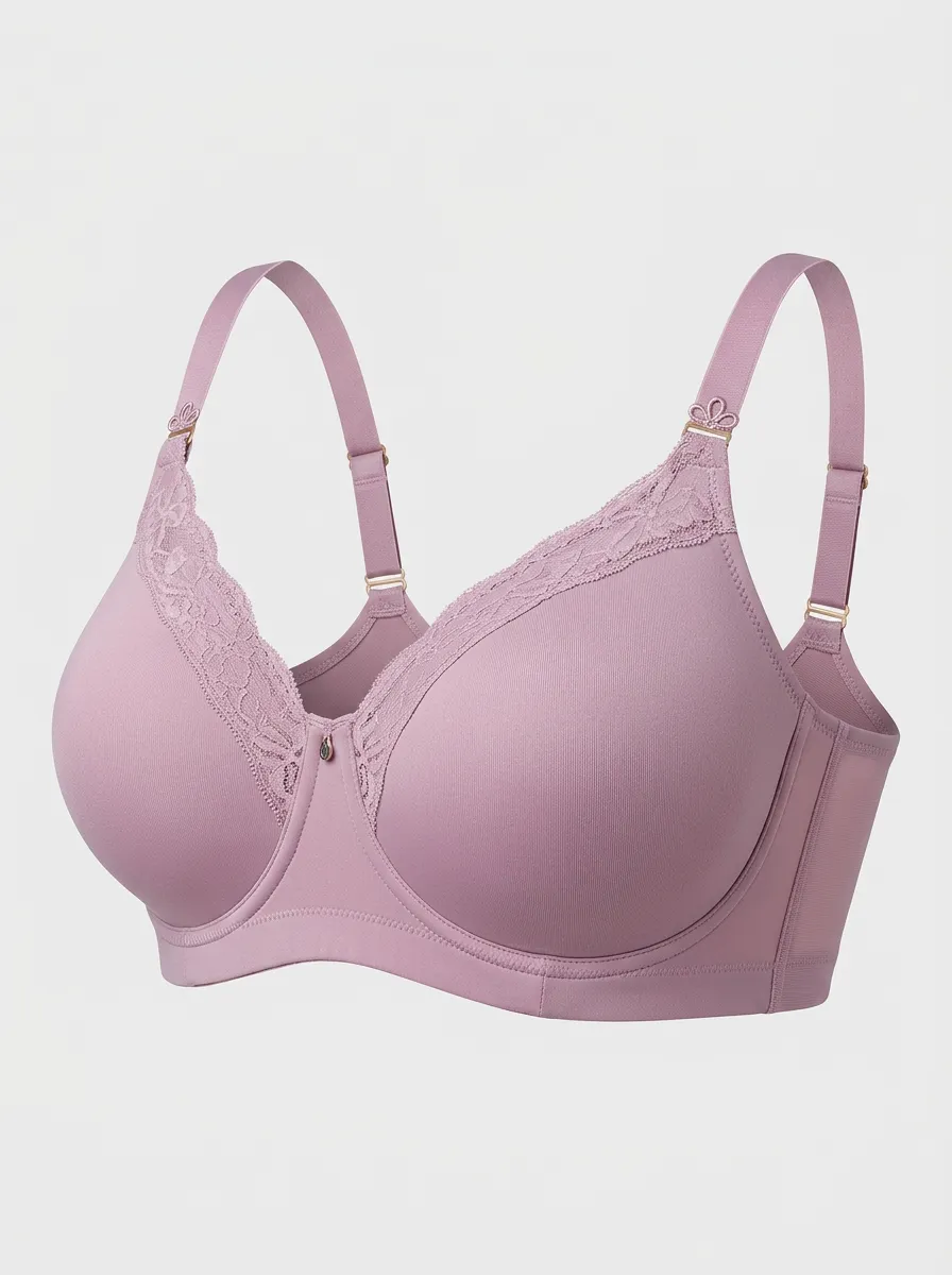 Essential Lace Trim Floral Lace Lace Classic Look Women's Bra