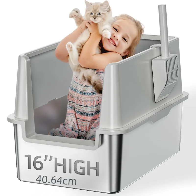 Extra-Large Cat Litter Box with High Sides, Cat Essential for Mess-Free Litter Management