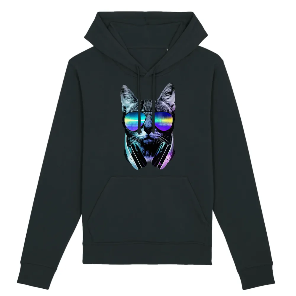 Laidback Cat Graphic Pullover Hoodie