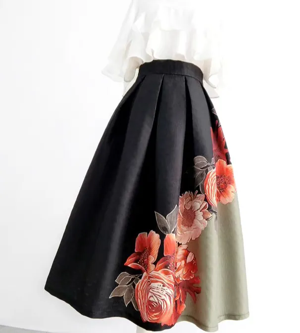 Weekend Comfort Everyday Casual Floral Skirt