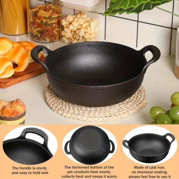 Dual-Handle Cast Iron Skillet