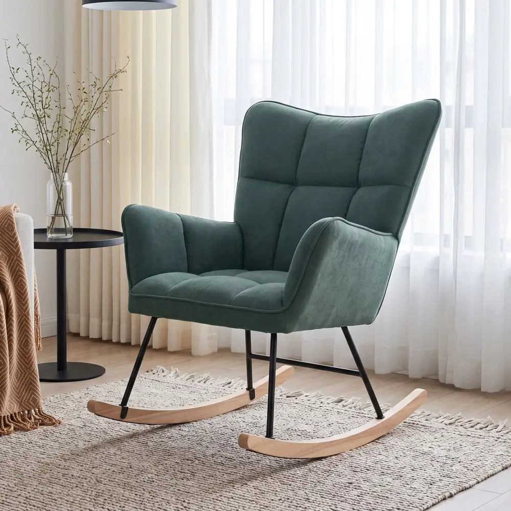 Versatile Metal Frame Rocking Armchair