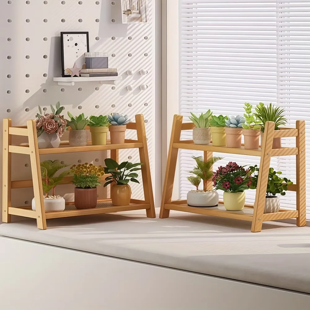 2-Tier Wooden Storage Shelf