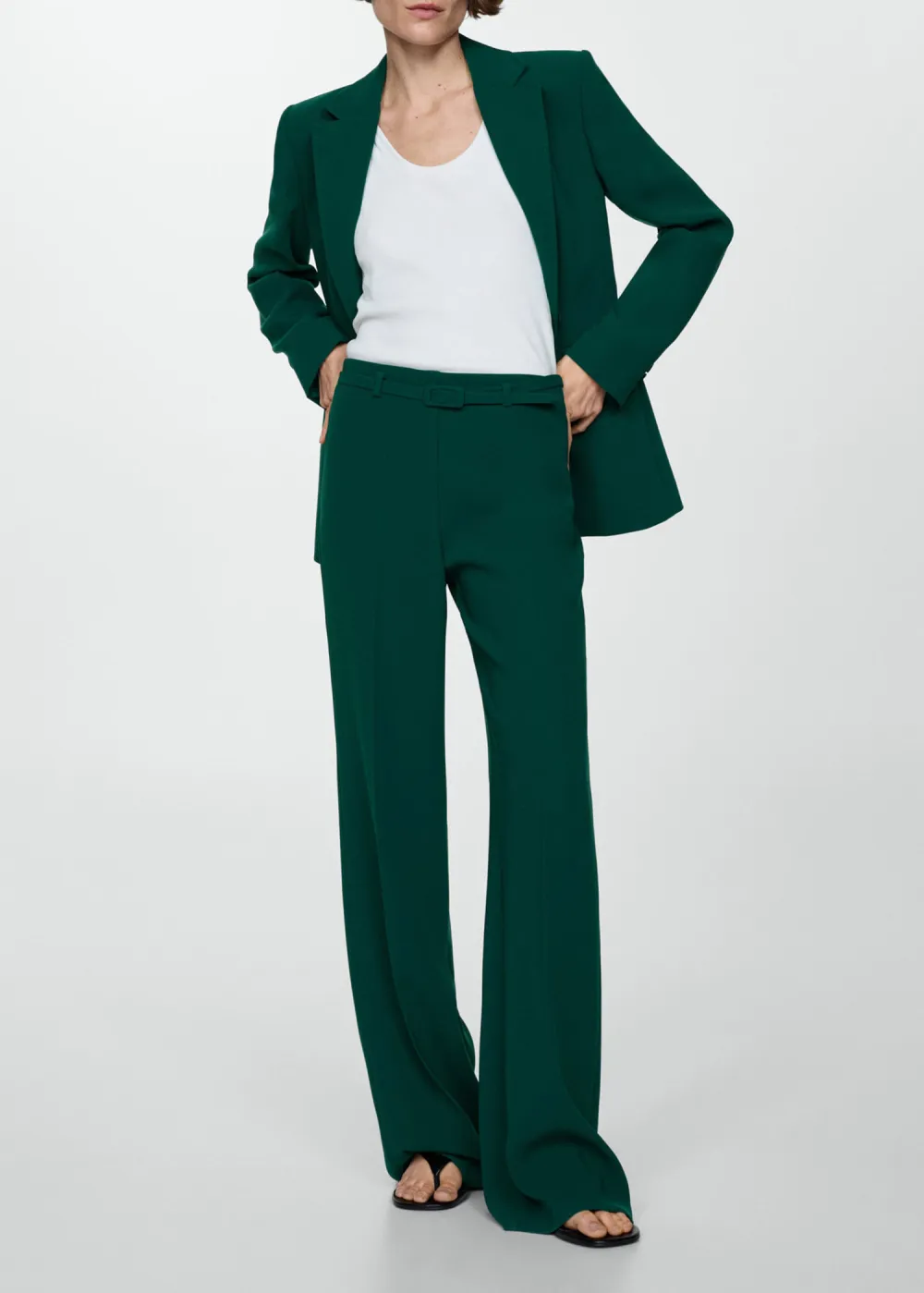 Wideleg Pants With Belt