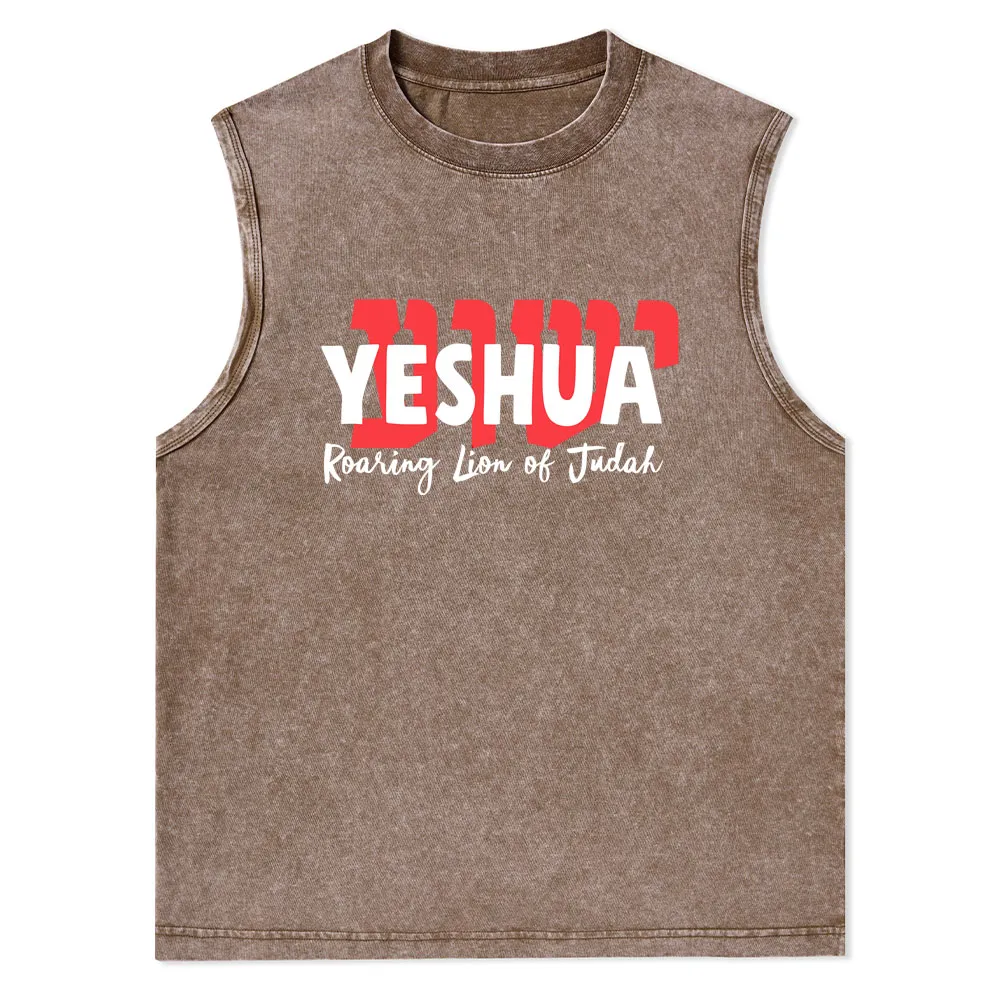 Roaring Lion Of Judah Christian Washed Tank Top