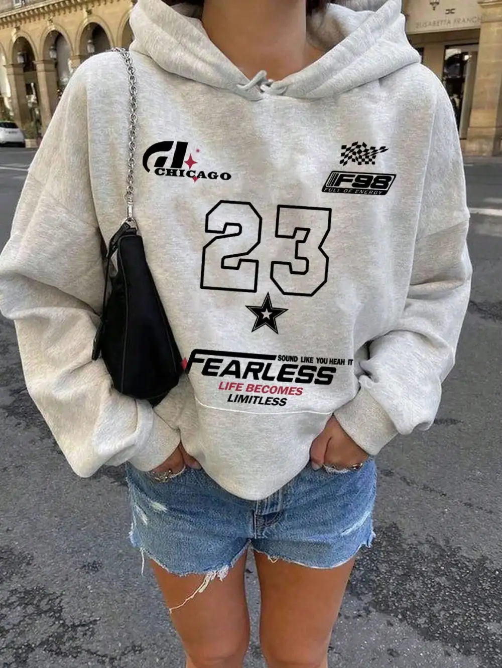 Gray Number 23 Casual Hoodie