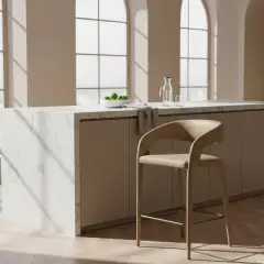 Dining Leather Vegan-Leather Counter Stool