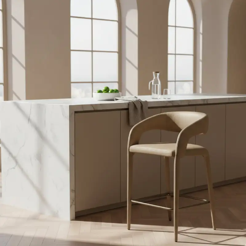 Dining Leather Vegan-Leather Counter Stool