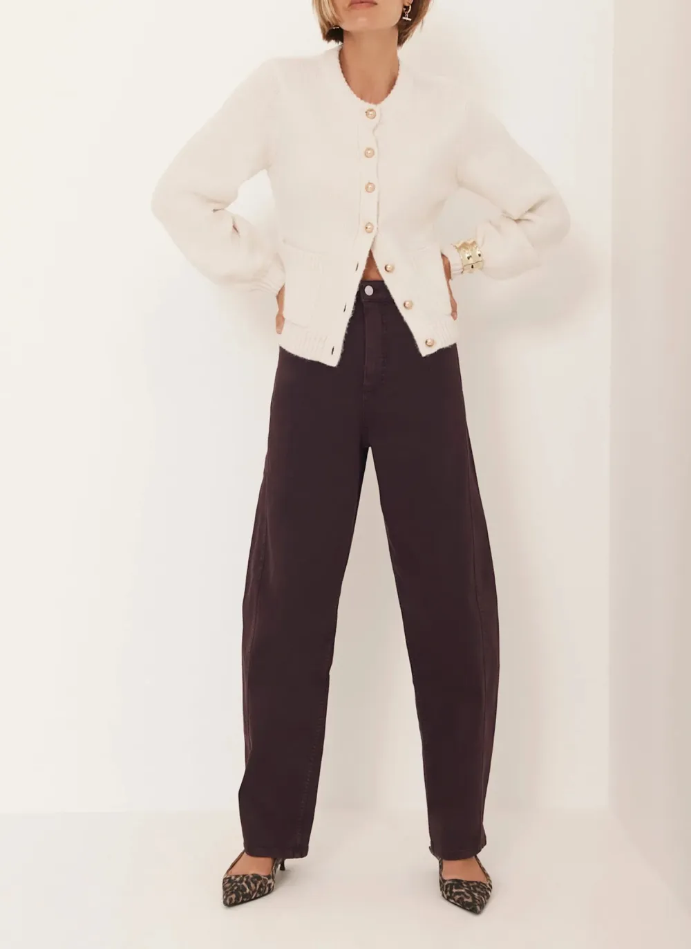 Casual Style Wool Blend Cardigan