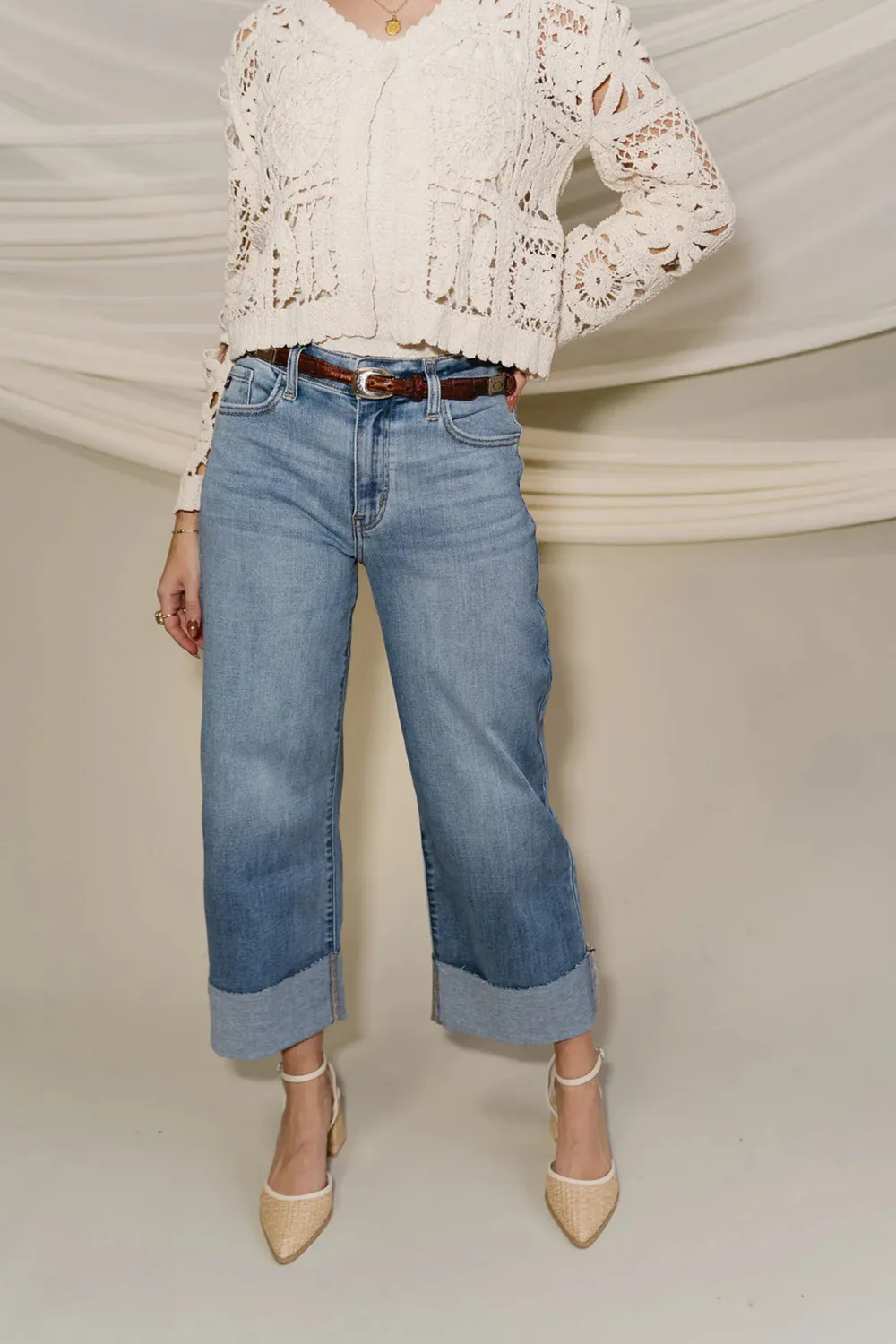 Wide Crop Leg Jeans