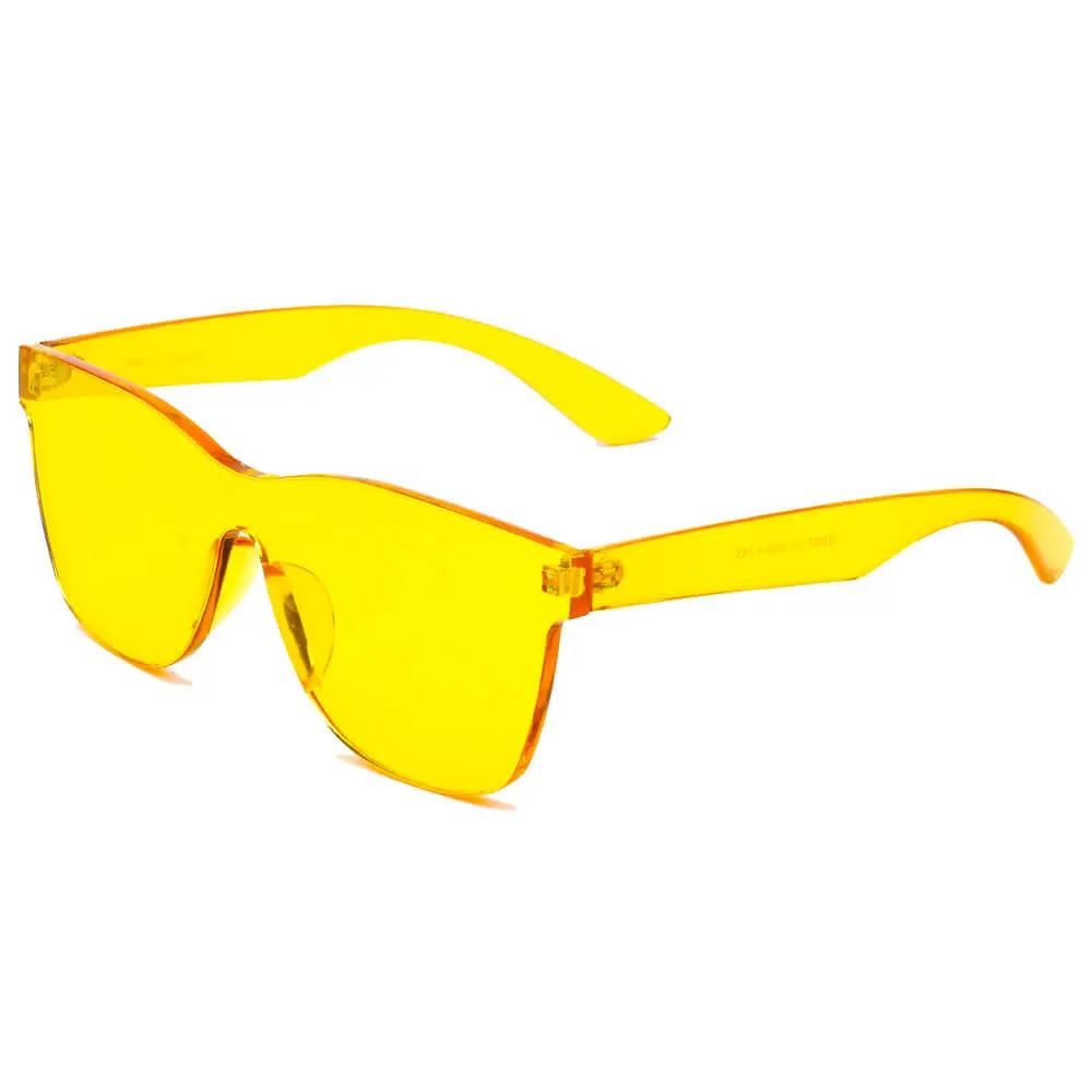 Scalloped Square Rimless Frame Sunglasses