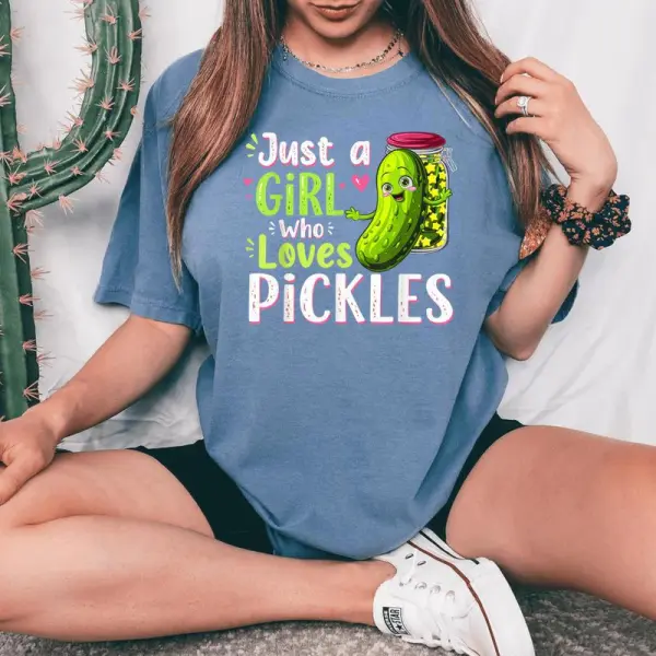 Just A Girl Who Loves Pickles Toddler Pickle Costume Women's Oversized Comfort T-Shirt