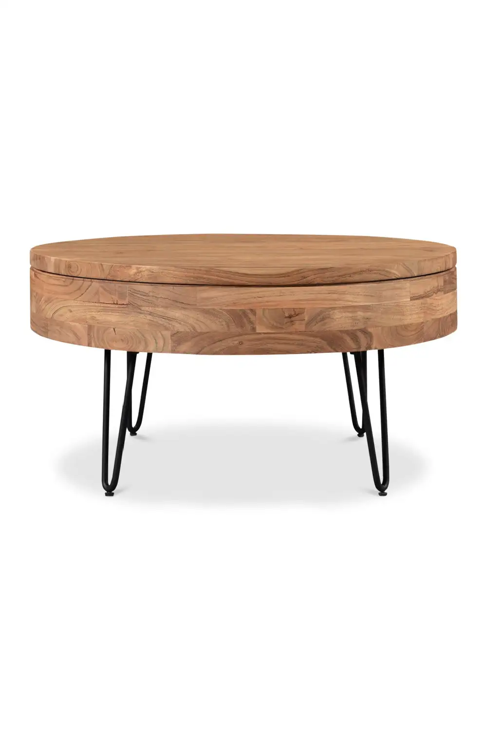 Geometric Acacia Wood Coffee Table