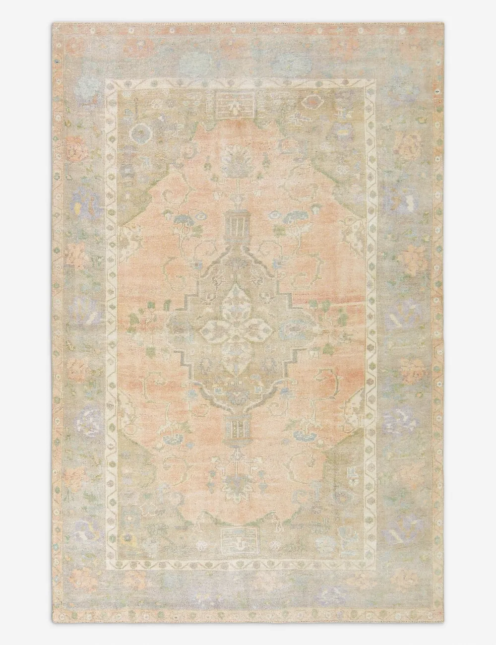 Warm Artisan Vintage Inspired Turkish Inspired Hand Knotted Wool Area Rug