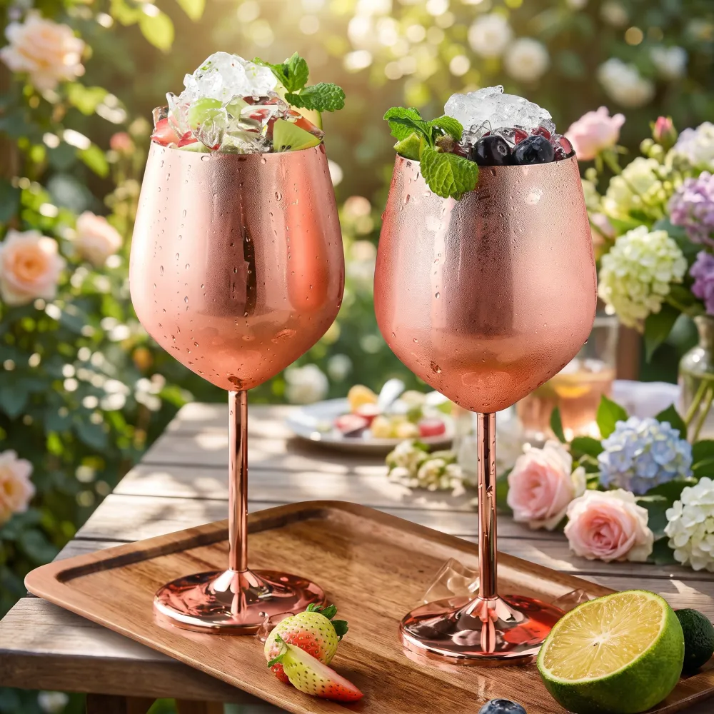 Stainless Steel Stemmed Wine & Champagne Glasses