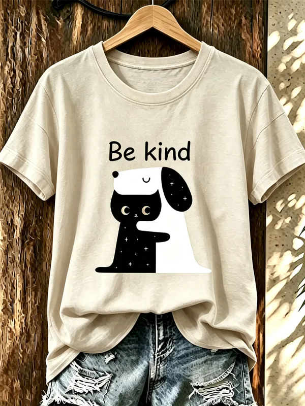 Ladies' Casual Animal Print Round Neck T-Shirt