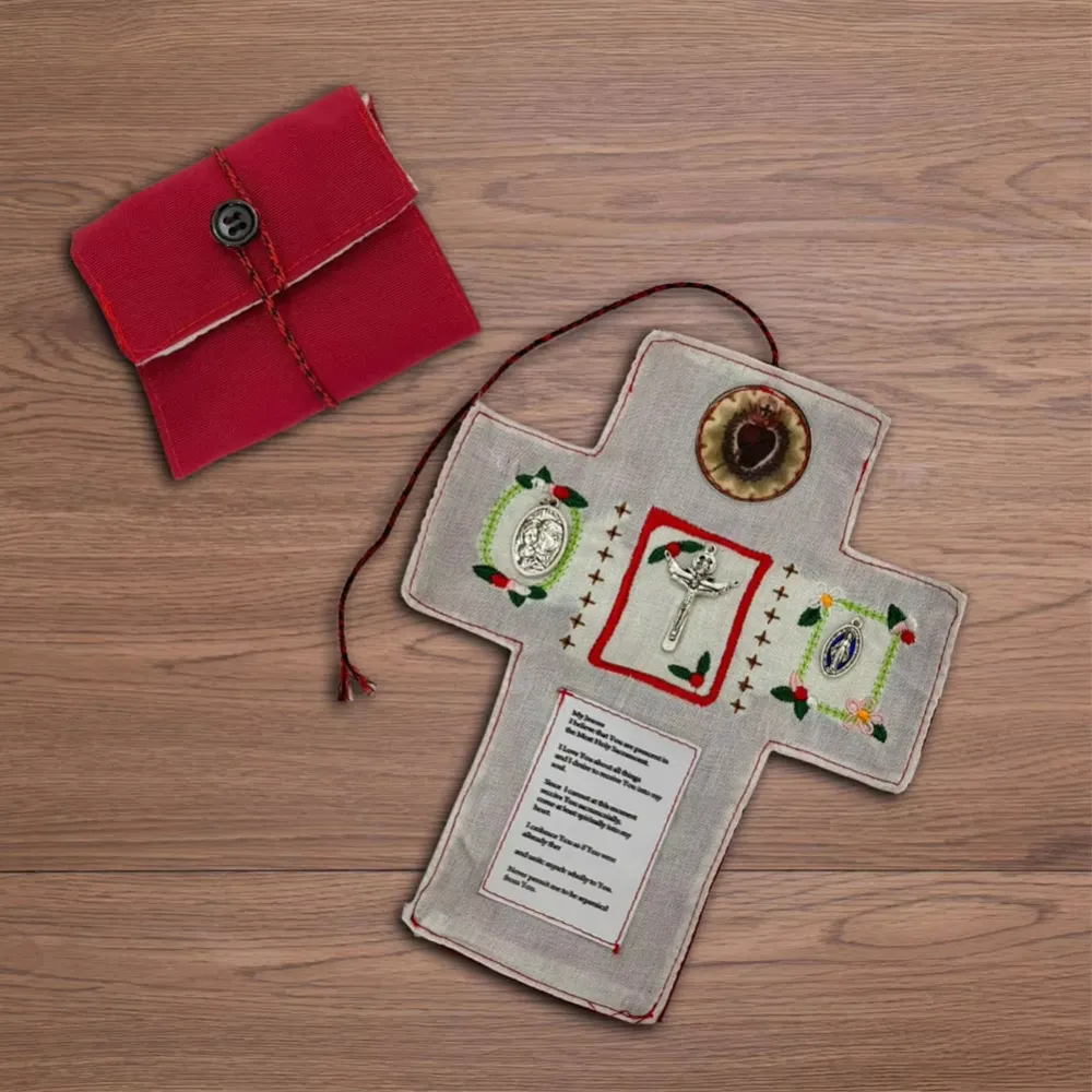 Christian Hand-Stitched Prayer Bag With Embroidery Patterns