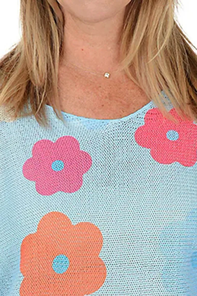 Daisy 3/4 Sleeve Lightweight Sweater