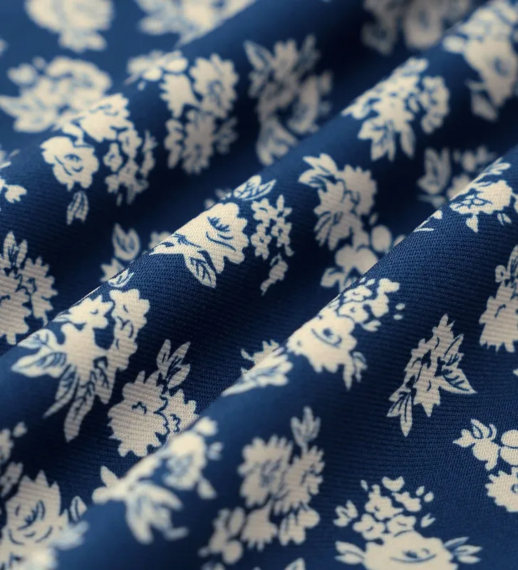 Navy Floral A Line Mini Skirt