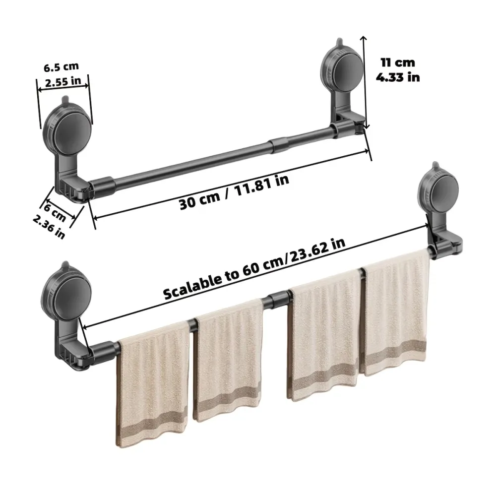 No-Drill Suction Towel Bar