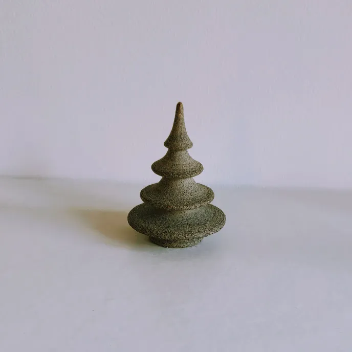 Raw Stoneware Tree Ornament