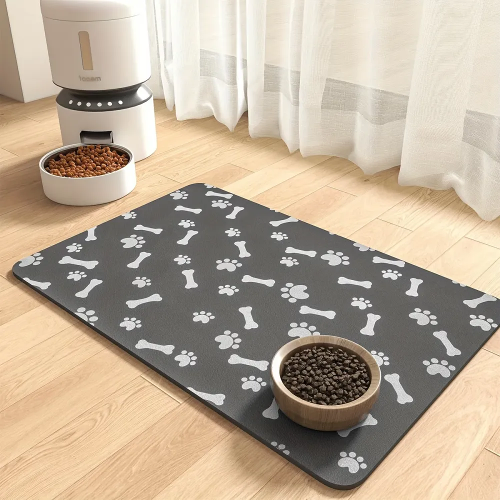 Paw & Bone Motifs Pet Feeding Mat