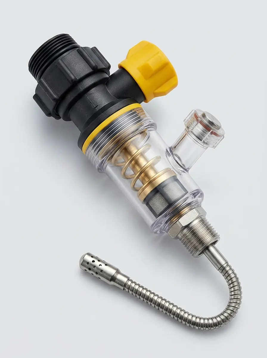 Water Heater Flush Regulator with Flexible Hose