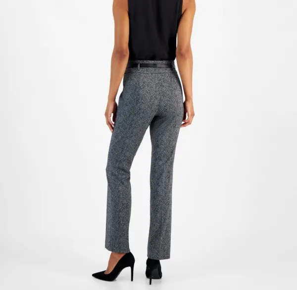 Printed Leather Pull On Pants