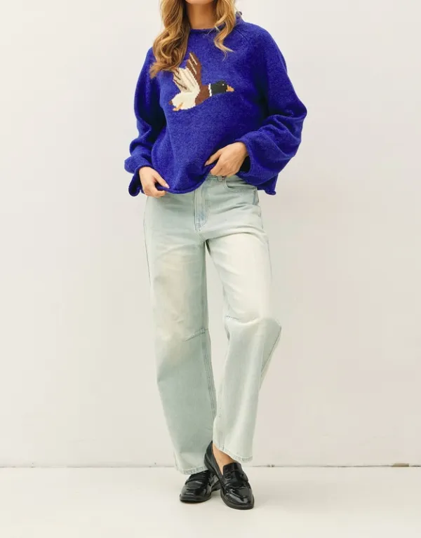 Navy Mock Neck Top