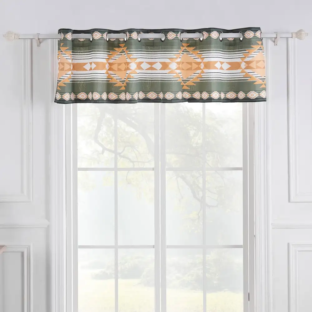 Polyester Striped Grommet Valance