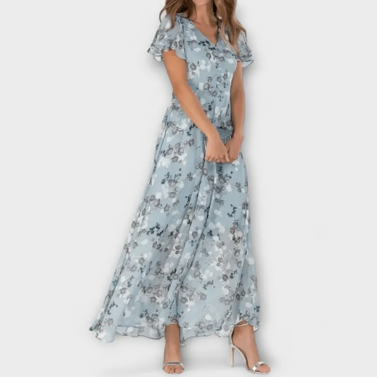 Floral Chiffon Flowing Maxi Dress