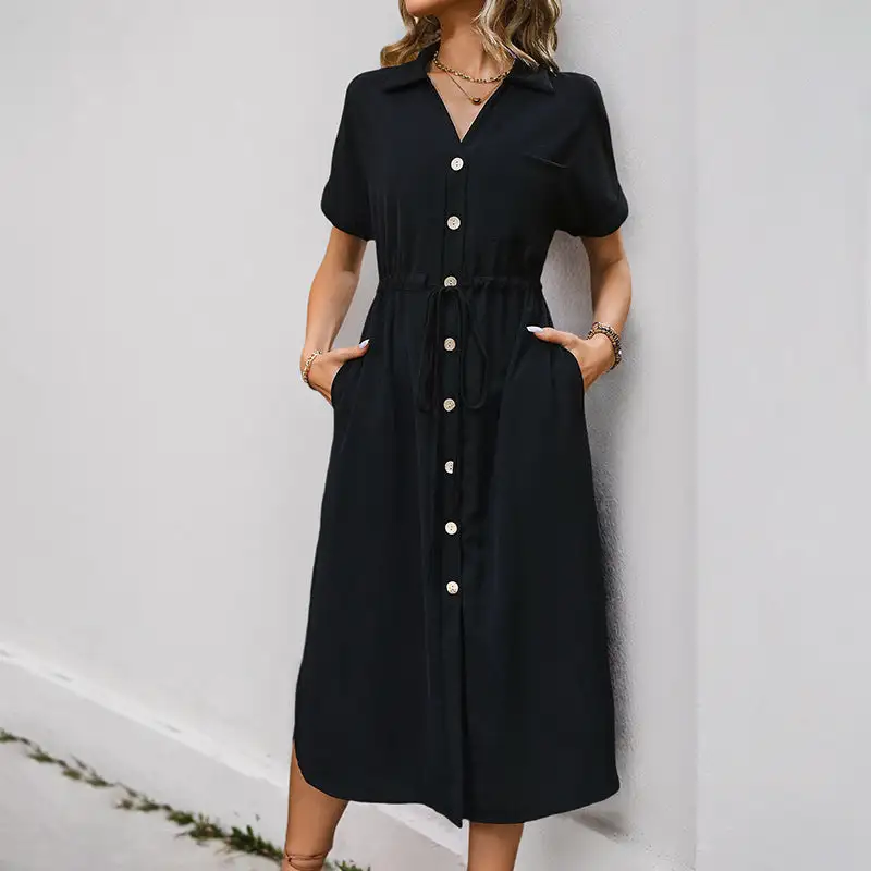 Women's Shirt Long-Sleeve Slit Dress