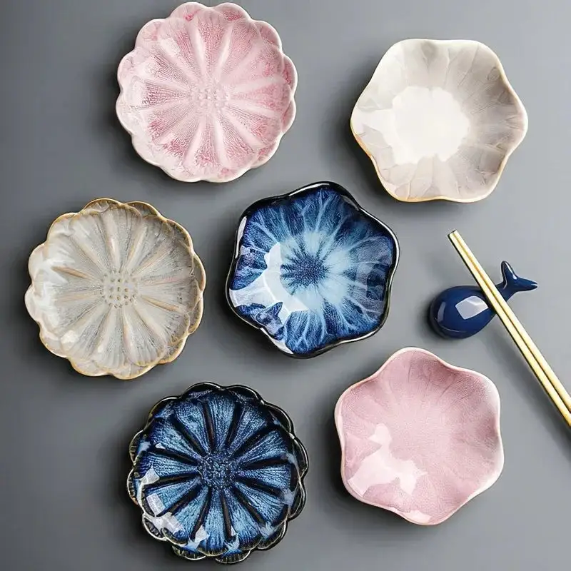 Glazed Floral Ceramic Accent Dishes