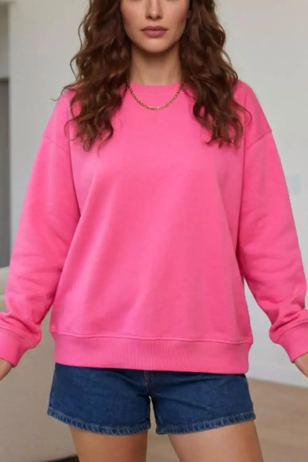 Modern Round Neck Printed Sweatshirt