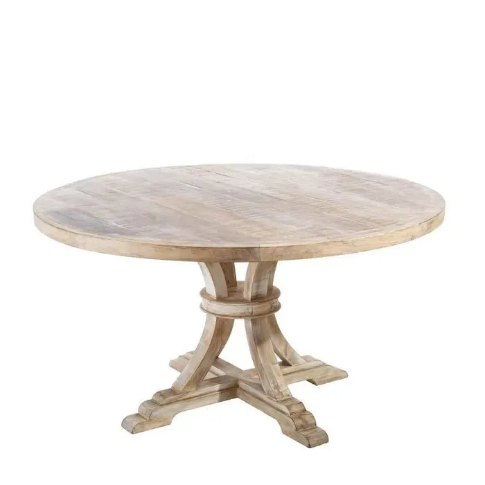 Round Mango Wood Dining Table