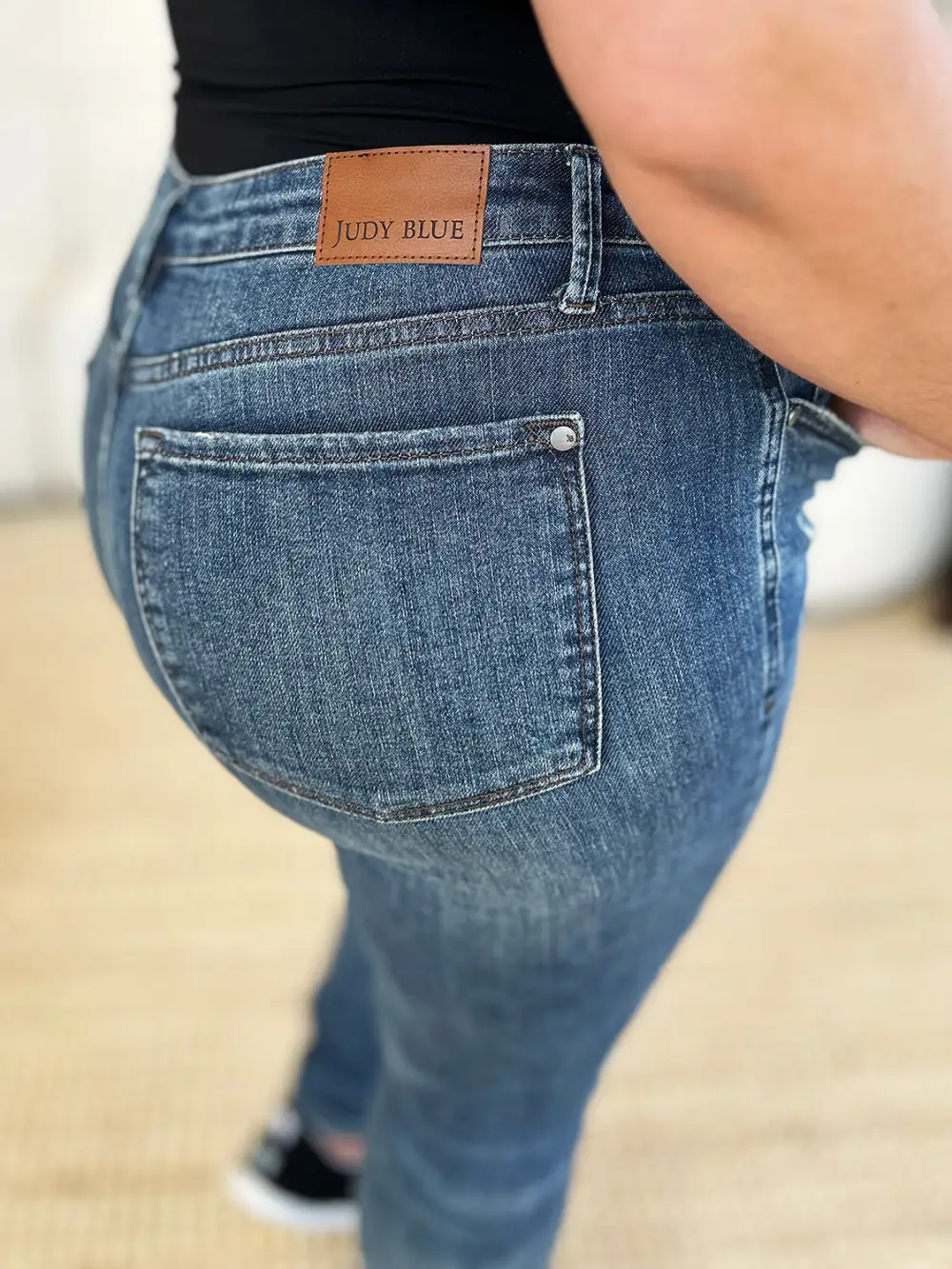 Mid Waist Distressed Jeans